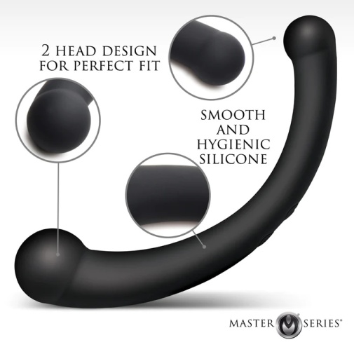 Master Series - Vibra-Crescent 彎月雙頭仿真陽具 - 黑色 照片