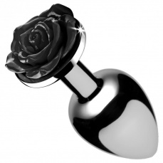 Booty Sparks - Rose Butt Plug M-size - Black photo