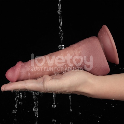 Lovetoy - 8.5'' 雙層柔軟震動假陽具 - 肉色 照片