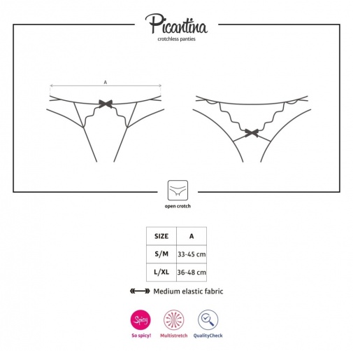 Obsessive - Picantina Crotchless Thong - Black - S/M photo