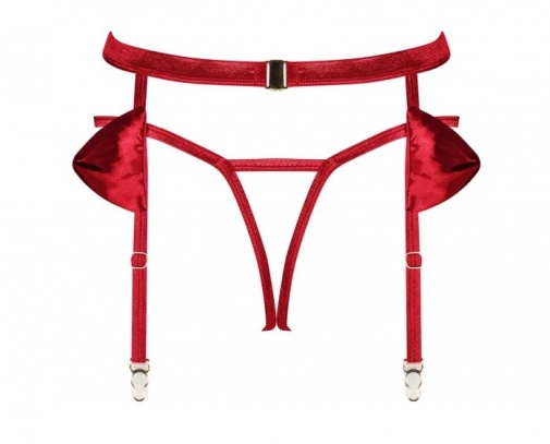 Obsessive - Rubinesa 吊襪帶連丁字褲 - 紅色 - L/XL 照片