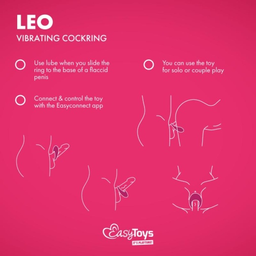 Easytoys - Leo 应用程式控制 震动阴茎环 - 粉红色 照片