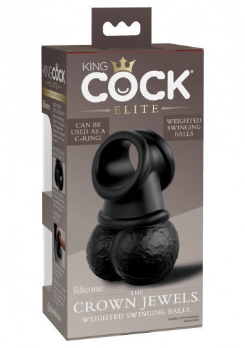King Cock - Crown Jewels Weighted Balls - Black photo