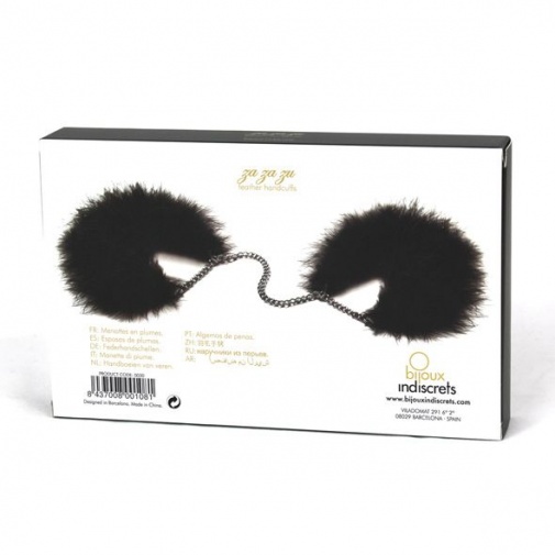 Bijoux Indiscrets - Za Za Zu Feather Handcuffs - Black photo