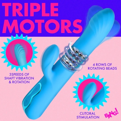 Bang! - Rotating Rabbit Vibrator - Blue photo