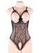 Ohyeah - Crotchless Lace Teddy - Black - M photo-4