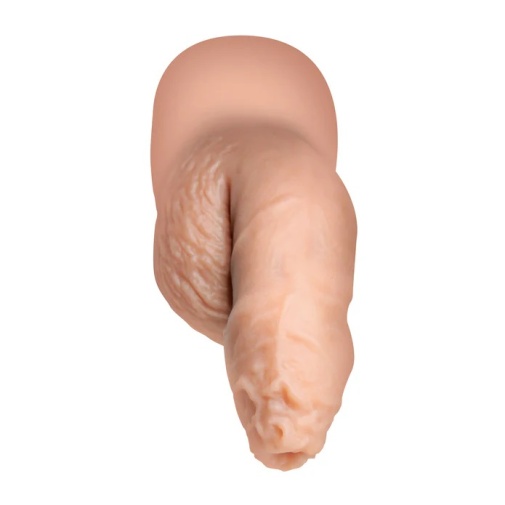 Strap U - Uncut Packer 5.1" 软身仿真假阳具 - 米色 照片