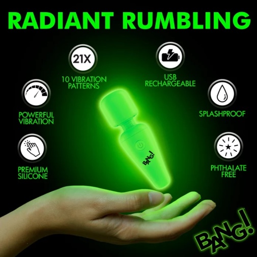 Bang! - 10X Glow Mini Wand Massager - Green photo