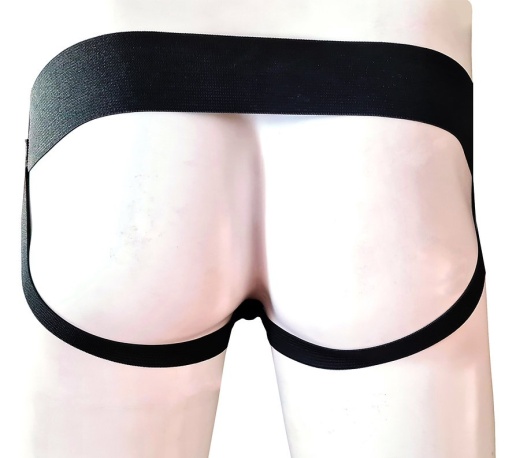 Rouge - Leather Zip Jocks - Black/White - L photo