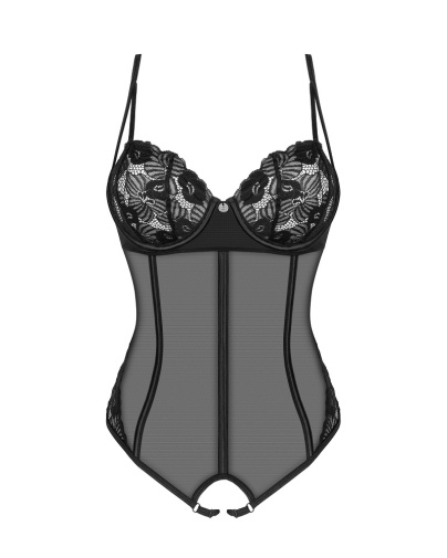 Obsessive - Serena Love Crotchless Teddy - Black - XL/XXL photo