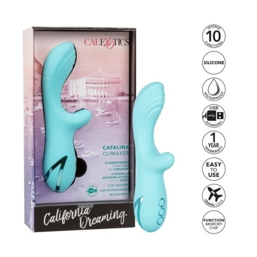 CEN - Caldream Catalina Climaxer 旋轉式雙端兔子震動棒 - 藍色 照片