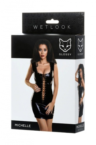Glossy - Michelle 彈性纖維緊身裙 - 黑色 - 中碼 照片