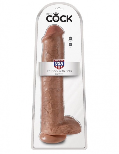 King Cock - Cock 15″ With Balls - Caramel photo