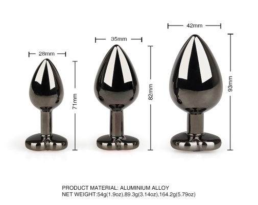 MT - Heart Anal Plug M-size - Gunmetal photo
