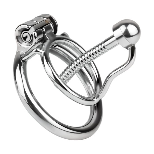 FAAK - Chastity Cage w Urethral Plug - Silver photo