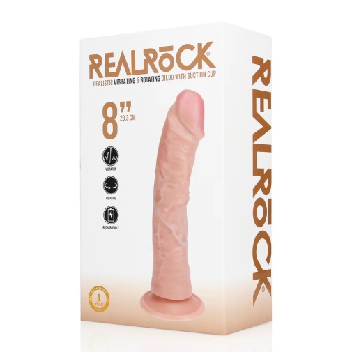 RealRock - 8" Rotating Vibro Curve Dildo - Flesh photo