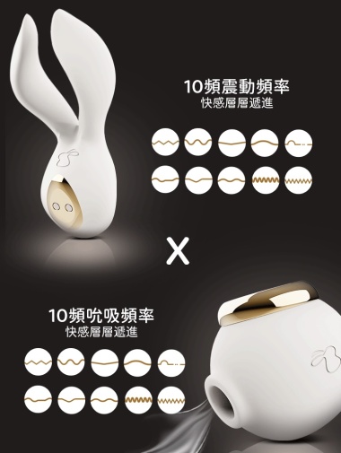 Erocome - Lep 兔子造型吸吮震動多用途按摩器 - 白色 照片