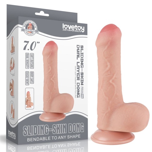 Lovetoy - 7" Sliding Skin Dildo - Flesh photo
