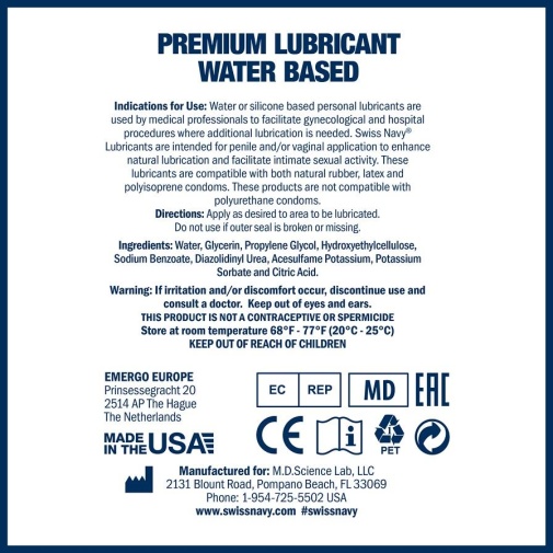 Swiss Navy - Water-Based Lubricant - 237ml photo