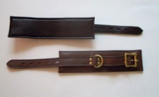Zorbo - Calf Softy Leather Handcuff With Padding Contrast Stitching photo