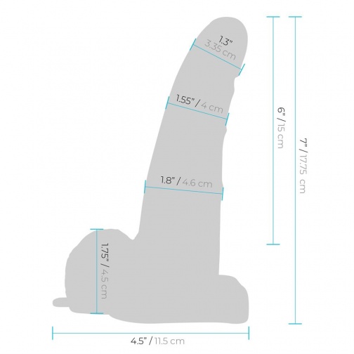 Lux Fetish - 6'' 充電式穿戴式震動假陽具連睪丸 - 肉色 照片