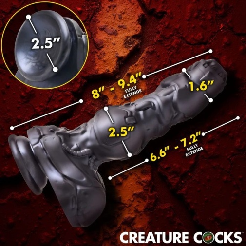 Creature Cocks - 生化人抽插式震動假陽具 - 銀色 照片