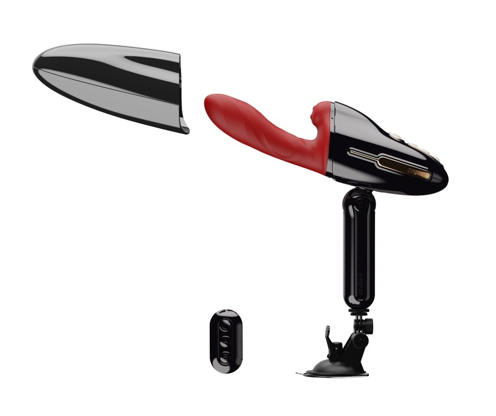 Handheld vibrating and rotating thruster with heating functi... Qingnan - Rotating Thruster Machine #9 - Black photo-5
