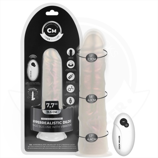 Cock Miller - 19.5cm 可遙控 發光震動假陽具 - 珍珠色 照片