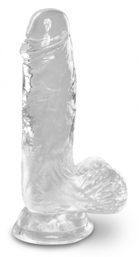 King Cock - 5" 仿真假阳具连睾丸 - 透明 照片