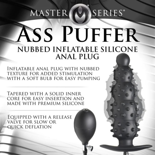 Master Series - 充氣式後庭肛塞 - 黑色 照片