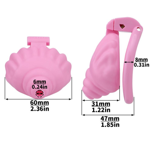 FAAK - Shell Resin Chastity Cage - Pink photo