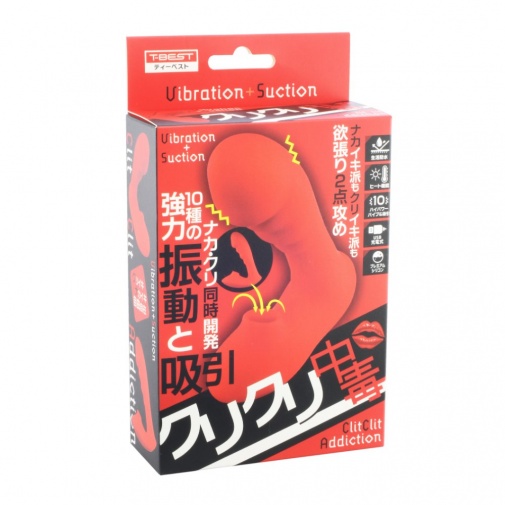 T-Best - ClitClit Addiction Suction Vibe - Red photo