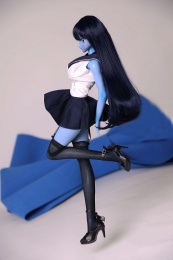 Sailor Moon 迷你妖精蘿莉 藍皮膚柔軟矽膠身體仿真性愛娃娃 60cm (乙烯基頭) 照片