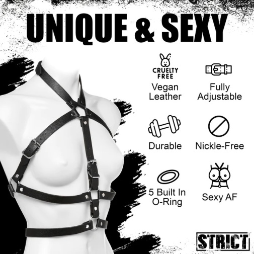 Strict - O-Ring 上身束带 - 黑色 - L/XL 照片