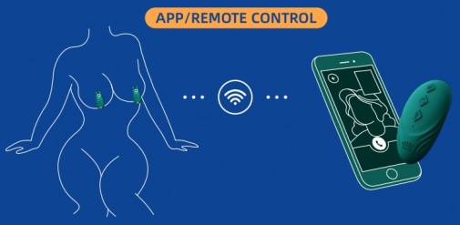 Zalo - Nave 可APP遙距控制乳頭震動器 - 藍綠色 照片