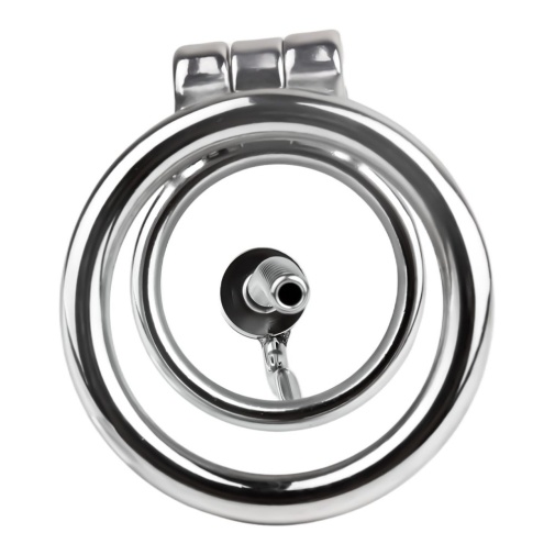 FAAK - Chastity Cage w Urethral Plug - Silver photo