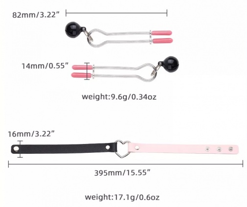 MT - Tail Plug w Ears, Collar & Clamps - Pink/Black photo