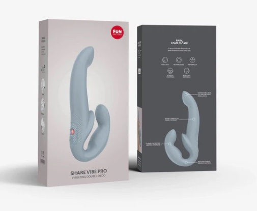 Fun Factory - Share Vibe Pro 無帶穿戴式震動陽具 - 冷灰色 照片