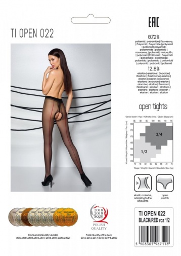 Passion - Tiopen 022 Pantyhose - Black/Red - 1/2 photo
