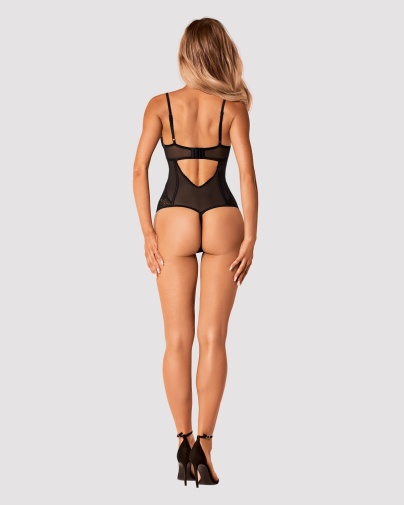 Obsessive - Serena Love Crotchless Teddy - Black - XL/XXL photo