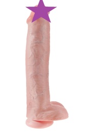 King Cock - 15" 仿真假陽具連睪丸 - 肉色 照片