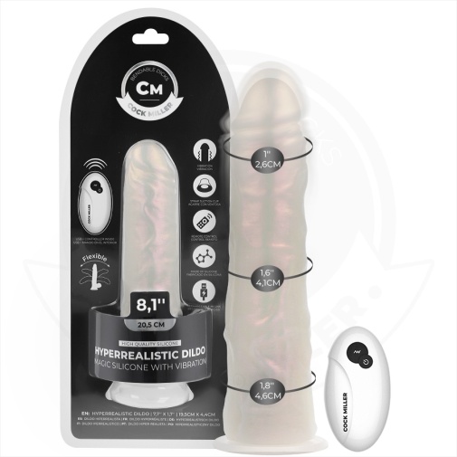 Cock Miller - 20.5cm 可遙控 發光震動假陽具 - 珍珠色 照片