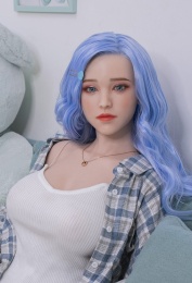  Ava 歐洲仿真實體娃娃，藍髮，超軟矽膠 160 cm（5’2 英尺） 照片