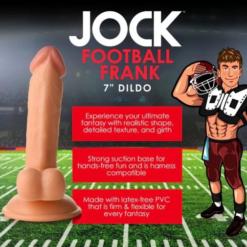 Jock - 欖球員Frank 的 6.75" 仿真陽具配睪丸 - 肉色 照片