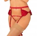Obsessive - Rubinesa Garter Belt & Thong - Red - S/M photo