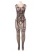 Ohyeah - Strappy Floral Bodystockings - Black - M photo-12