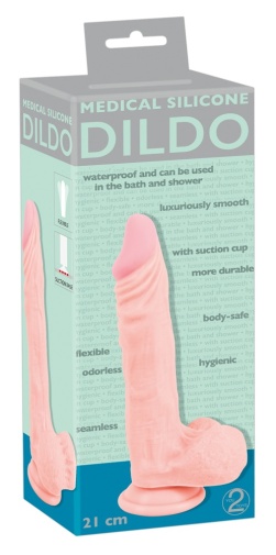 Medical Silicone - Dildo w Balls 21cm photo