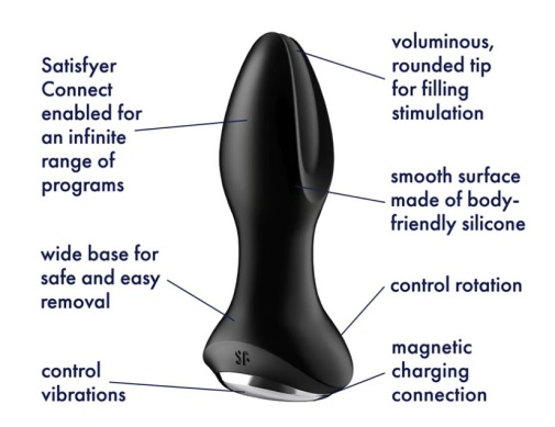 Satisfyer - Rotator Vibro Plug 2 Plus - Black photo
