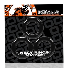 Oxballs - Willy 陰莖環 3件裝 - 黑色 照片