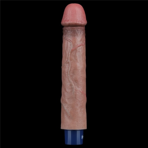 Lovetoy - 9" 超柔软仿真震动假阳具 - 啡色 照片
